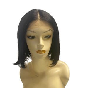 DE’BUT Women’s Black Human Hair Lace Wig 10” New